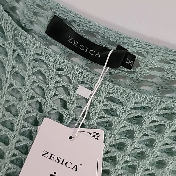 Light Sage Crochet Cover-Up - Picture 6 of 9